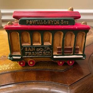 San Francisco Ceramic Trolley Car Coin Bank Powell & Hyde SNCO